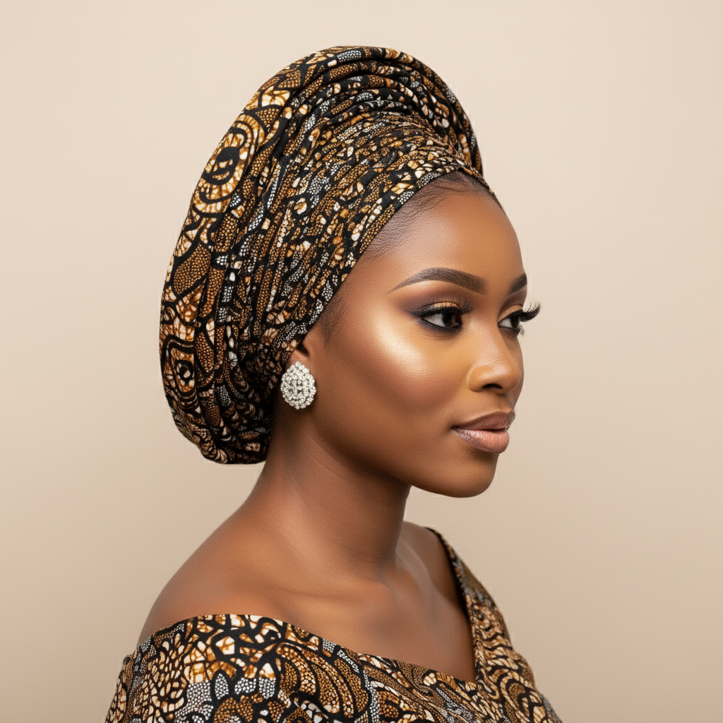 Bronze Elegance Gele view 2